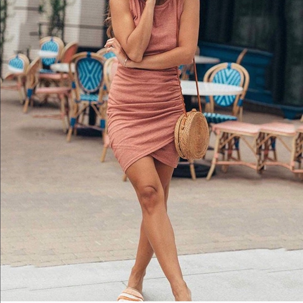 Peach Midi Dress Small